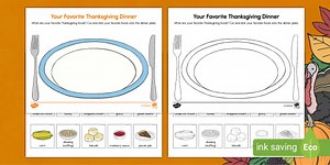 Your Favorite Thanksgiving Dinner Cut and Paste Activity