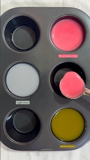Guess the Color | Watermelon pink + light grey + mustard brown #colormixing #amazing
