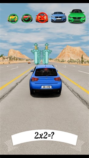 Big and Small Cars vs Minecraft Sword! 🚗⚔️