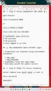 Run MySQL & phpMyAdmin Without Password & With Compose in Docker 🐳 #docker #mysql #database #dba #db
