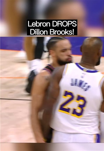 Lebron James DROPS Dillon Brooks in the 4th quarter of the Lakers 116-114 victory over the Phoenix Suns. Brooks got in Lebrons face and then immediately regretted it. #dillonbrooks #lebron #lebronjames #lalakers #phoenixsuns