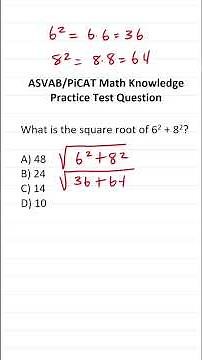 ASVAB/PiCAT Math Knowledge Practice Test Question: Square Roots and Perfect Squares #acetheasvab