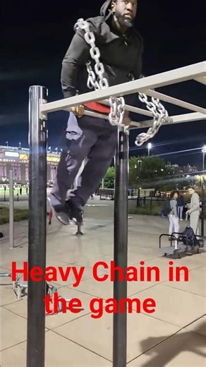 Dark Knight does muscle up with the heavy chains #shortvideo #viral