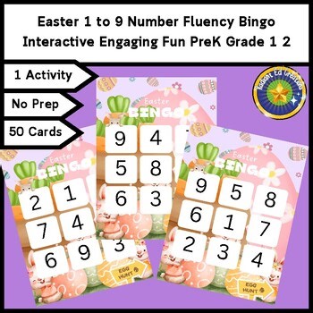 Easter 9 Bingo Math Fact Game Logic Puzzle Mental Number Sense Literacy