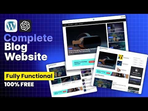 Create a Stunning Blog Website for FREE in WordPress 2026: Complete Tutorial & Modern Design!