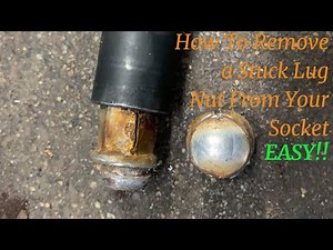 Lug nut stuck in socket/how to remove it quick easy and simple/Super tip!!!!!