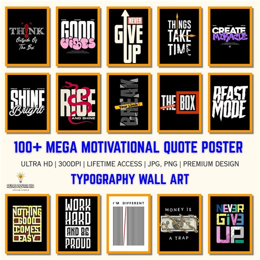 Motivational Quote Posters: Modern Typography Wall Art Bundle (digital Download) - Etsy