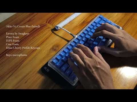 Akko v3 Cream Blue Typing Sound Test | Eave65 (Budget Keebs)