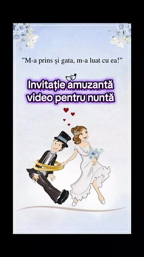 Invitațiile digitale de nuntă sunt acum la modă! Personalizează-ți invitațiile pentru nunta perfectă cu modele unice și elegante, create special pentru tine! 💍💌 Fă-ți nunta mai specială cu invitații digitale interactive care includ muzică și design personalizat. 🥂 💻 Vizitează site-ul nostru pentru a crea invitația de nuntă ideală! #invitatiionline #invitatiivideo #invitatiielectronice #invitatiidenuntaamuzante #invitatiionlinedenunta