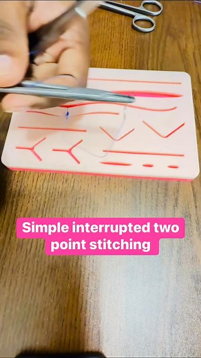 Simple interrupted 2 point stitching #Stitches #stitched #suture #surgery #operation | Md Ataurr Rahman