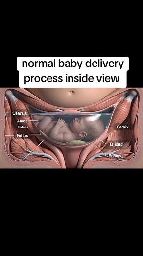 Normal Baby delivery process insideview#process #human #anatomy #foryoupage #delivery