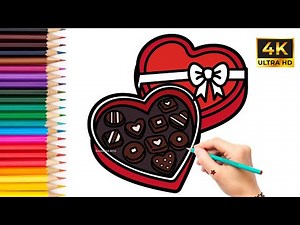 Easy Valentine's Day Chocolate Box Drawing Tutorial @bambinoartz