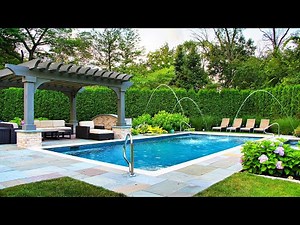 OUTDOOR POOL LANDSCAPING DESIGN IDEAS | BACKYARD HOME SWIMMING POOL LANDSCAPE GARDEN INSPIRATION