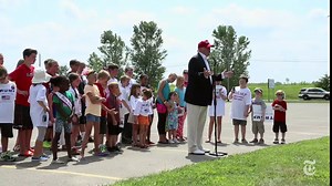 Clinton and Trump at the Iowa State Fair