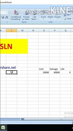 SLN formula in Microsoft Excel