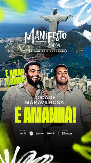 Manifesto Musical - Henrique & Juliano on Instagram: "Rio de Janeiro, tá chegando a hora… Amanhã, vamos viver um dia histórico! 💚 Vocês estão prontos para esse encontro inesquecível? MANIFESTO MUSICAL 🗓 03 de janeiro de 2026 📍 Maracanã, Rio de Janeiro CUIDADO COM GOLPES! #ManifestoMusicalnoRio #ManifestoMusicalnoMaracanã #HeJnoMaracanã"