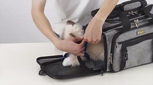 18x11x11 Small Cat/Dog/Pet Carrier – Airline Approved, Collapsible with Expandable Top and Sides. Soft-Sided Travel Puppy Carry Bag, Small Animal Rabbit Kennel Carrying Case, Kitten Mesh Cage