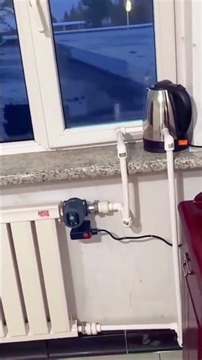 Homemade hot water kettle and heating system #clever #wonder