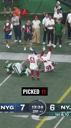 Zaire Barnes interception 🤲 #shorts #nfl #nygiants #giants #preseason