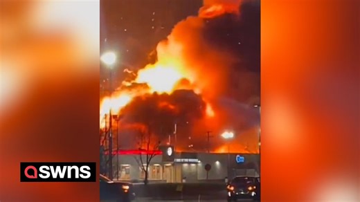 Video shows a close view of the fiery explosion at a vape factory in Michigan