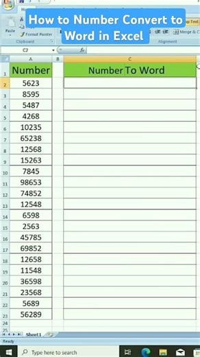 HOW TO CONVERT NUMBER TO WORD IN EXCEL #excelformula #excel #viral #vlookup #msoffice