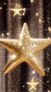 Festive animated phone wallpaper displaying sparkling gold stars twinkling against a soft white backdrop, creating a lively and enchanting atmosphere ideal for holiday seasons or special occasions