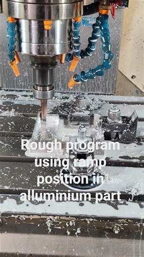 #vmc Rough program using ramp position in alluminium part please like and subscribe my channel