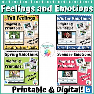 Feelings and Emotions Boom Cards Bundle Speech Therapy Social Skills Pragmatics
