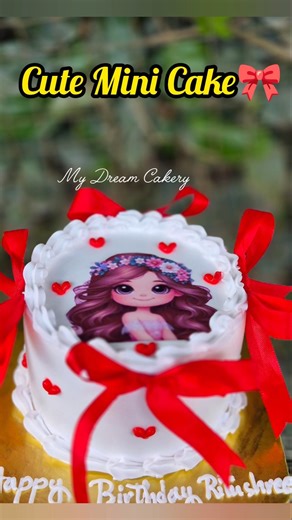 Cute & Beautiful Mini Cake Decoration for A Cute Baby Girl ❤️|Cake Design ❤️🔥 #mydreamcakery #cake