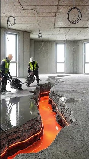 Lava Epoxy Living Room Design #aigenerateddesign #livingroom #lava #interiordesign #epoxyfloor