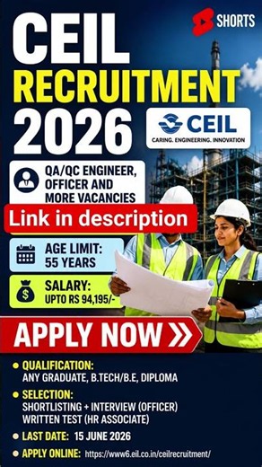 CEIL Recruitment 2026 🚀 85 Posts | Freshers & Experienced Apply OnlineGovernment Job Alert 🔥