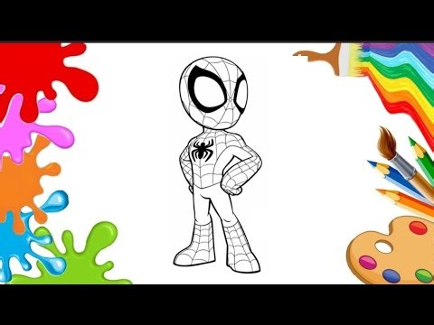 Spidey Drawing 🕷️✨ | Easy Spider-Man Cartoon Drawing for Kids | Step by Step Coloring