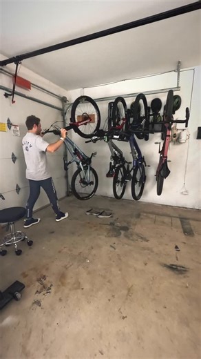 Jesse Melamed on Instagram: "One rack, endless possibilities. Got that new @steadyrack Pro Flex. It fits all of my bikes and stays clean and organized. Went extra with the Gearmate too to optimize the space even further. Happy to stop scratching my rims on hooks and have a solid enough rack for my E-bike. It’s a real pleasure to use. #steadyrack #bikestorage"