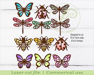 Dragonfly & Butterfly Laser Cut Files: 12 SVG Vector Shapes (digital Download) - Etsy