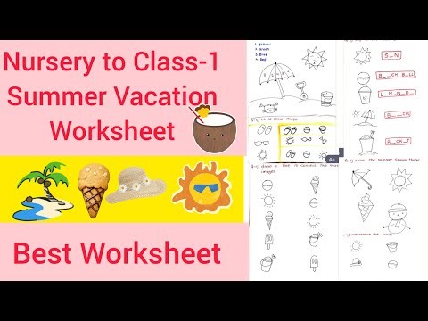 summer worksheets/Summer Holiday Homework For Nursery,LKG,UKG class Worksheet/Nursery class Teaching