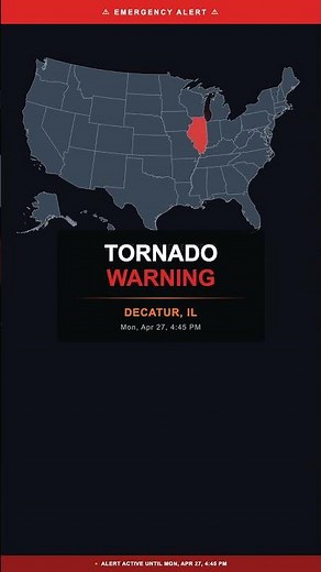 🔴 Tornado Warning — Decatur, IL | Weather Alert