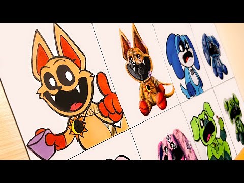 Drawing FROWNING CRITTERS Monsters - Caffeine, Dogpressed (Poppy Playtime Chapter 3)
