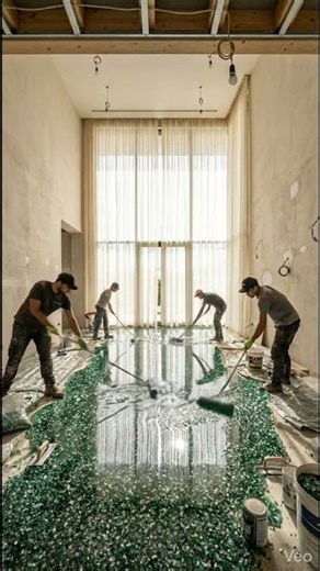 Green Glass Se Bana Luxury Mirror Floor 😍 Epoxy Magic!”