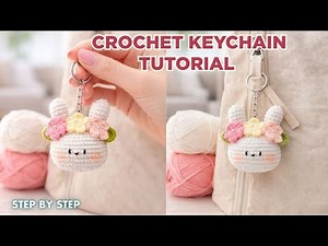 Cute Bunny Crochet Keychain Tutorial 🐰 | Easy Crochet ideas Step by Step