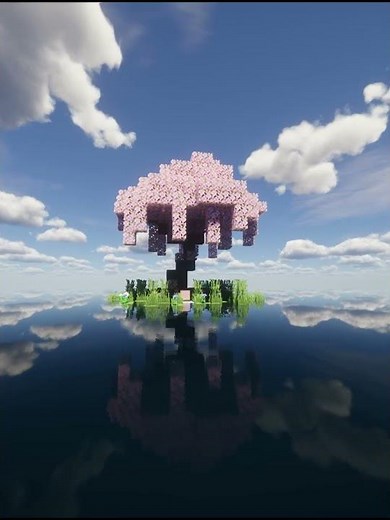Cherry Tree with Shaders #minecraft