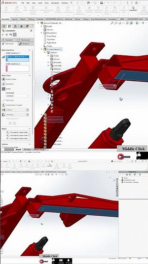 Auto center parts in solidworks using Width Mate