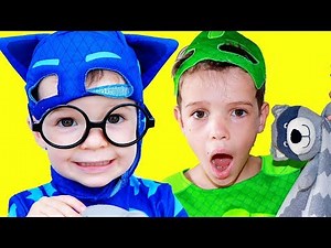 PJ Masks ROMEO CRASHES SLEEPOVER! Giant Blanket Fort with Catboy & Gekko