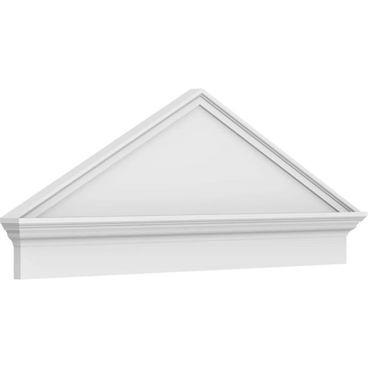 Ekena Millwork 2-3/4 in. x 50 in. x 19-3/8 in. (Pitch 6/12) Peaked Cap Smooth Architectural Grade PVC Combination Pediment Moulding PEDPC050X195PKC00 - The Home Depot