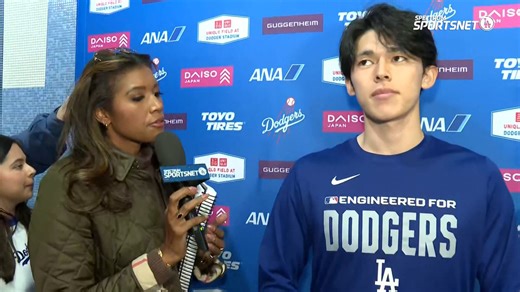 "My goal is to go deeper in the game."Roki Sasaki (L (0-2), 4.0 IP, 5 H, 2 ER, 6 K, 5 BB, 94 P) talks to the media after the #Dodgers drop the series finale to the Texas Rangers, losing 5-2.