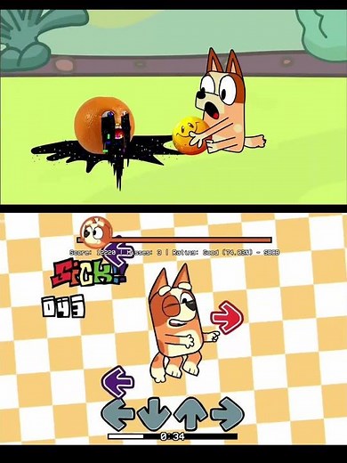 Glitched Orange vs Bluey & Bingo Mod - Friday Night Funkin'