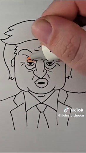 How to Draw Cartoon Donald Trump Step by Step