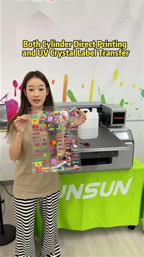 Both cylinder direct printing and uv crystal label transfer