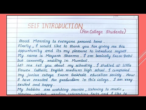 How to write self Introduction for Collage Students || Interview for College Students in English ||