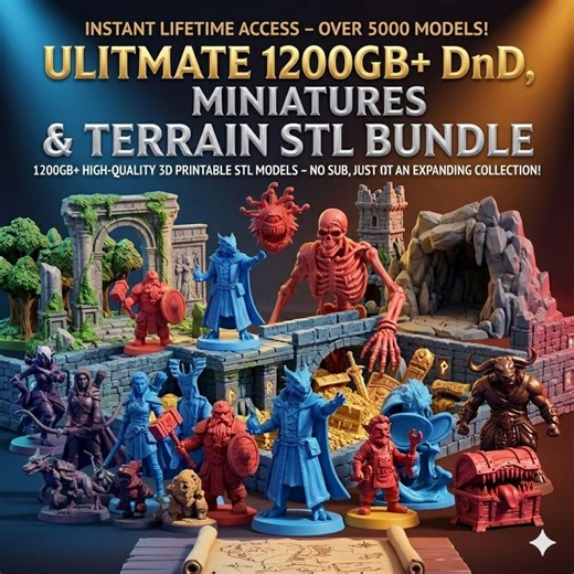 1200+ GB D&D Miniatures and Terrain STL Tabletop Models With Terrain Pack Mega Bundle (digital Download) - Etsy