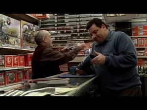 Sopranos S6E20-5 Bobby is Gunned Down in the Toy Train Store. Sil is Shot While Leaving Bada Bing